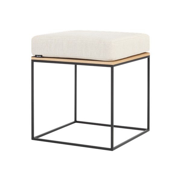 Scaun tip taburet bej tapițat Feo – noo.ma