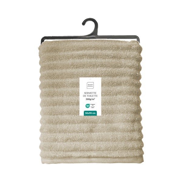 Prosop bej din bumbac din frotir 50x90 cm Maya – douceur d'intérieur-image-2