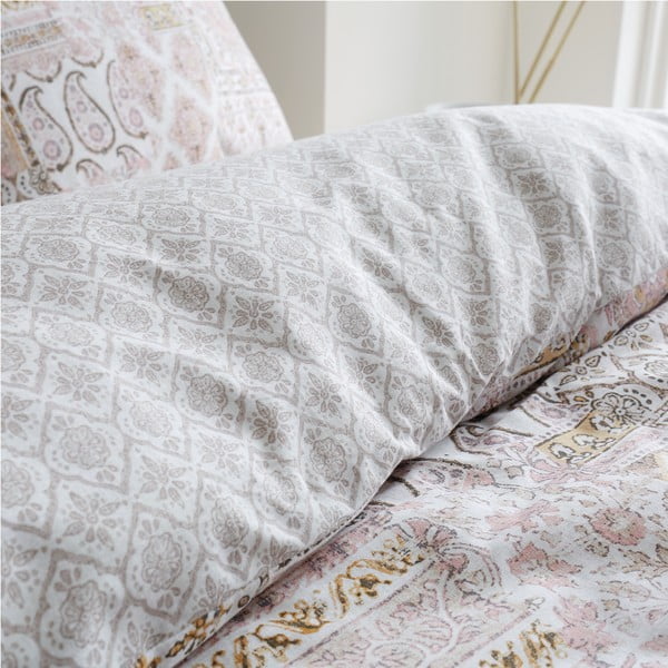 Lenjerie de pat din bumbac bej 200x200 cm Iniko Patchwork - Pineapple Elephant-image-4