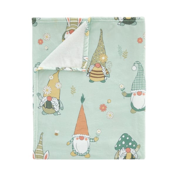 Pătură verde-deschis din micropluș/cocolino 130x170 cm cu model de Paști Spring Gonks – Catherine Lansfield
