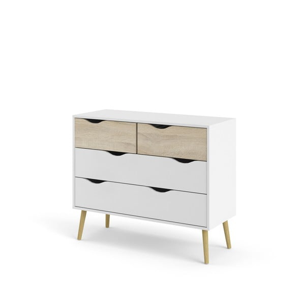 Comodă Tvilum Oslo, 99x82 cm, alb-natural-image-4
