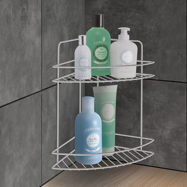 Raft pentru baie argintiu lucios din oțel Luxy – Metaltex-image-1