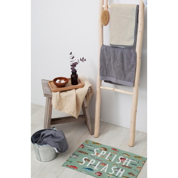 Covoraș de baie Splish Splash din amestec de bumbac verde, 40 x 60 cm-image-1