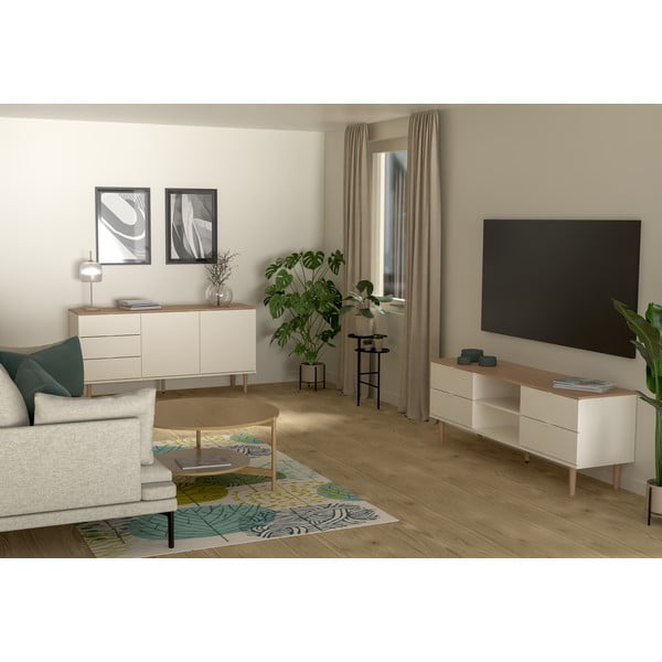 Comodă TV  albă 162x61 cm Skagen – Tenzo-image-1