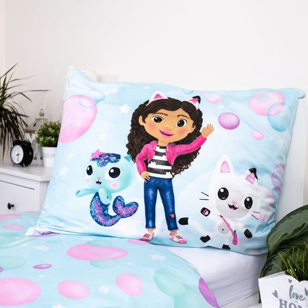 Lenjerie de pat pentru copii din microfibră pentru pat de o persoană 140x200 cm Gabby's Dollhouse "bubbles" – Jerry Fabrics-image-3