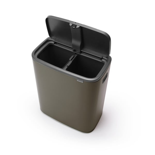 Coș de gunoi gri de reciclat/cu senzori de atingere din oțel 60 l Bo Touch Bin – Brabantia