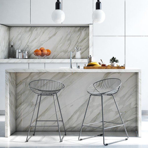 Scaun de bar gri din metal Ellis – Støraa-image-1