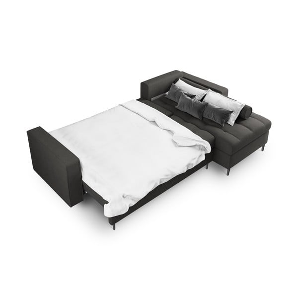 Canapea extensibilă cu șezlong dreapta Milo Casa Santo, gri închis-image-4