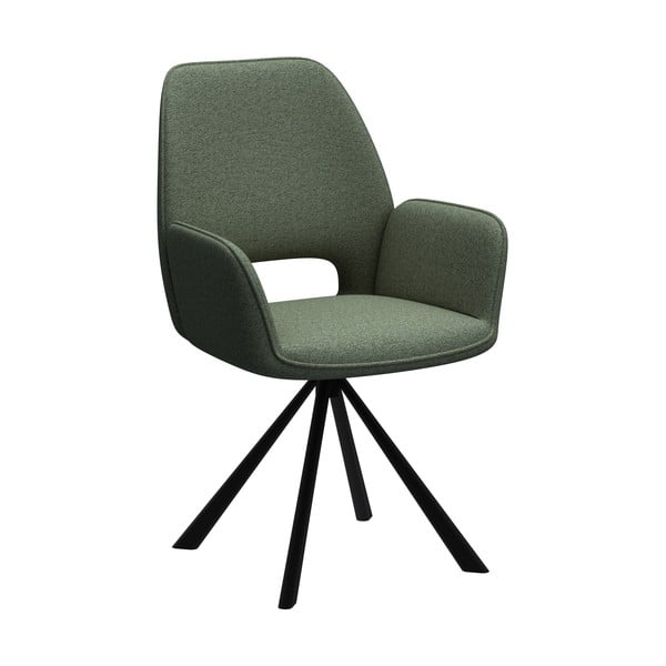 Scaun de dining verde închis cu cotiere Graham – Actona