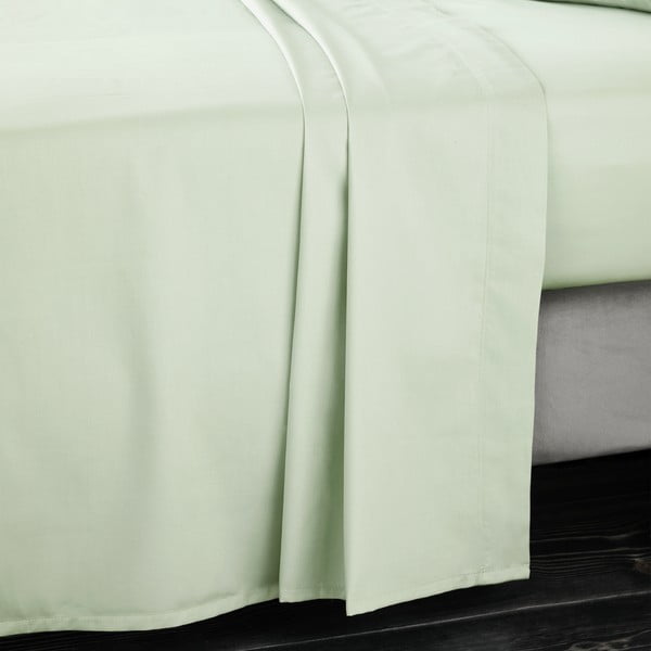 Cearceaf verde deschis din bumbac satinat 180x260 cm Cotton Sateen – Bianca-image-1