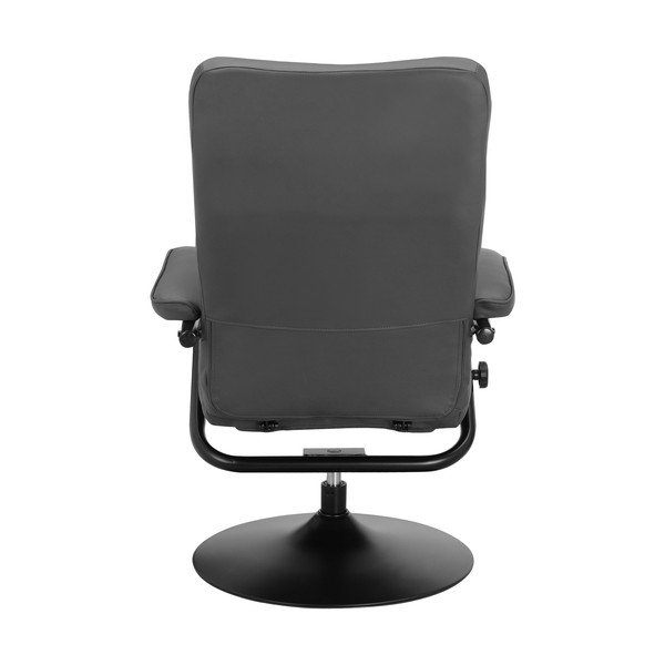 Fotoliu cu taburet gri de relaxare cu tapițerie din imitație de piele Istad – Støraa-image-4