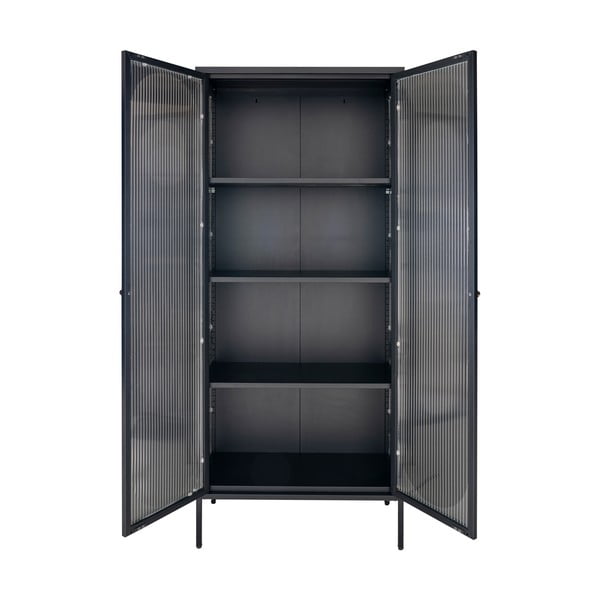 Vitrină neagră din metal 80x180 cm Adelaide – House Nordic-image-2