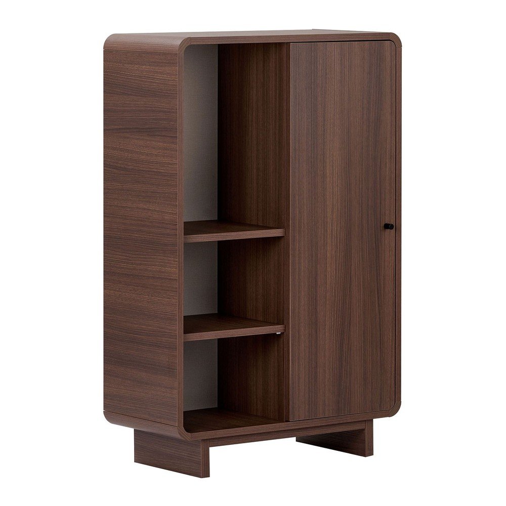 Dulap în culoare naturală închisă cu aspect de lemn de nuc 70x110x34 cm Torina – Nordure