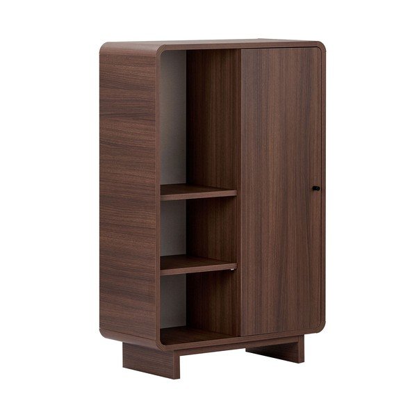 Dulap în culoare naturală închisă cu aspect de lemn de nuc 70x110x34 cm Torina – Nordure
