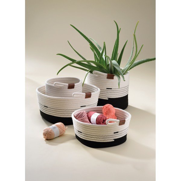Coș depozitare Kela Hedda, ø 18 cm, negru-alb-image-1
