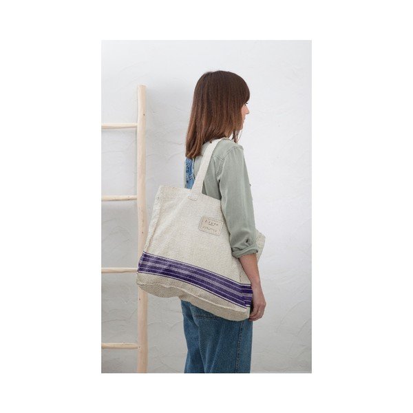 Geantă textilă Really Nice Things Blue Stripes, lățime 42 cm-image-1