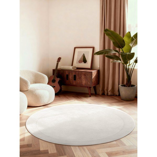 Covor crem țesut manual rotund din amestesc de lână ø 200 cm Kivi – Villeroy&Boch-image-1