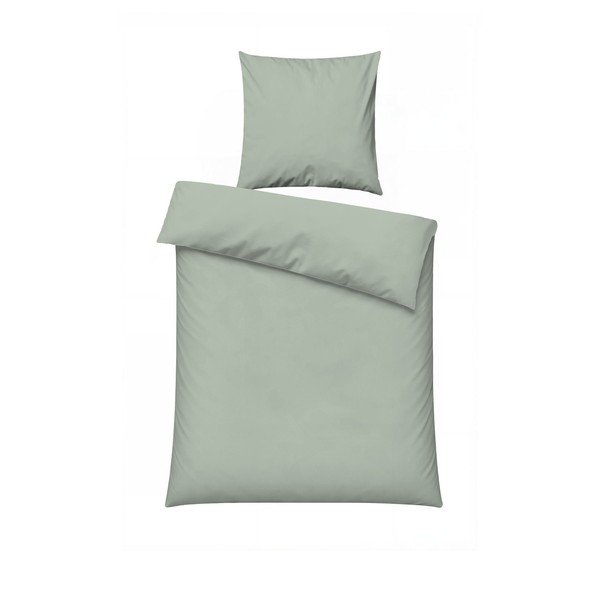 Lenjerie de pat verde salvie pentru pat de o persoană 200x140 cm Plain  – Mijolnir-image-3