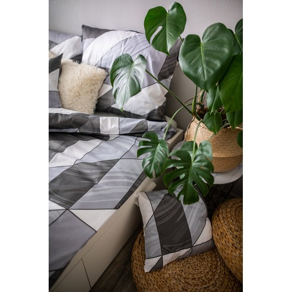 Lenjerie de pat din bumbac satinat Cotton House Kevin, 140 x 200 cm, gri-image-1