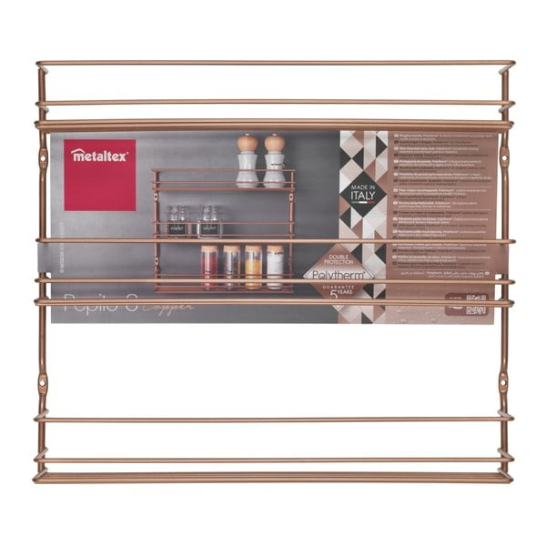 Suport cu 3 rafturi pentru mirodenii Metaltex, arămiu-image-2