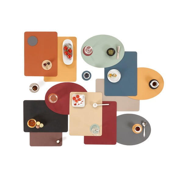 Suport farfurie din imitație de piele ZicZac Togo, 33 x 45 cm, gri-image-2