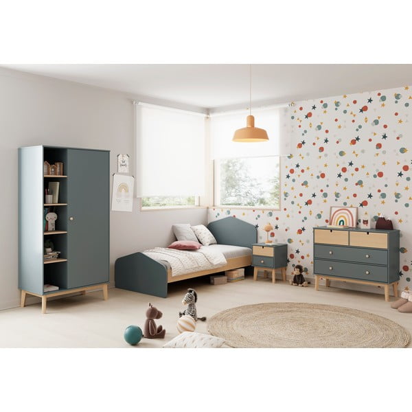 Comodă de copii verde prăfuit 100x81x40 cm Estefania – Marckeric-image-1