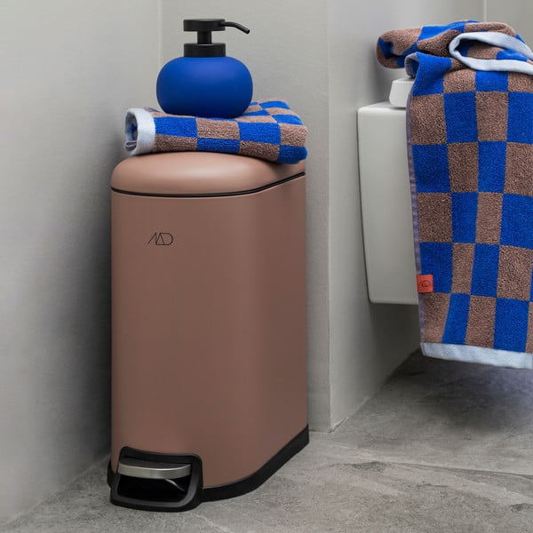 Prosop albastru/maro din bumbac organic 50x90 cm Retro – Mette Ditmer Denmark-image-2