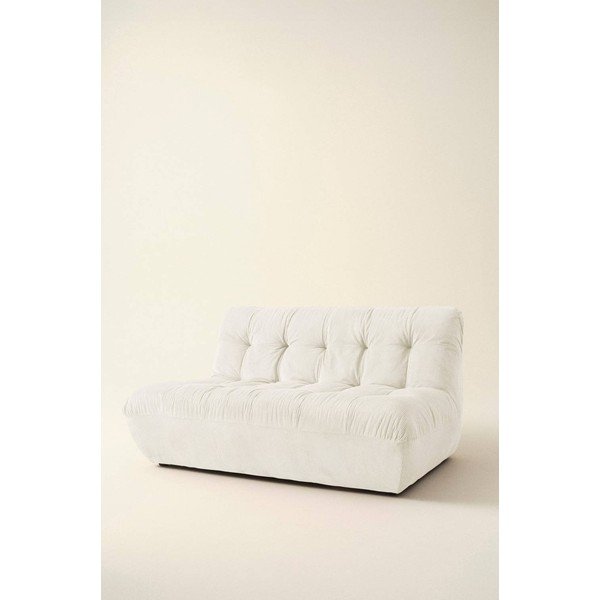 Canapea crem cu tapițerie din catifea reiată  145 cm Kelso – Jotex-image-1