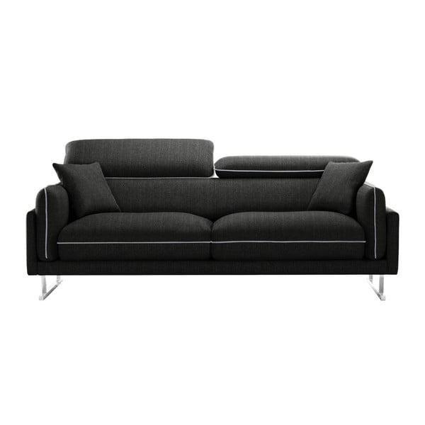 Canapea cu 3 locuri L'Officiel Gigi, negru-gri