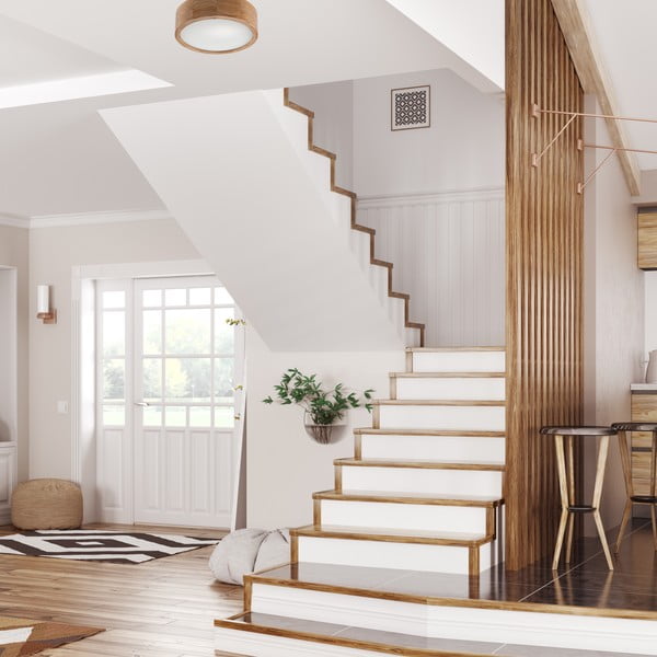 Plafonieră maro cu abajur din sticlă ø 27 cm Eveline – LAMKUR-image-2