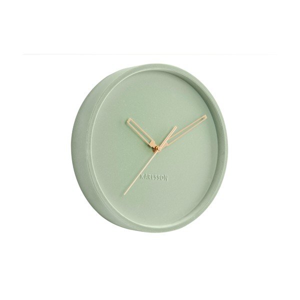 Ceas din catifea pentru perete Karlsson Lush, verde deschis, ø 30 cm-image-1
