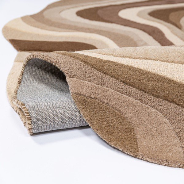 Covor maro/bej țesut manual din lână 200x290 cm Envy Wool – Flair Rugs-image-4
