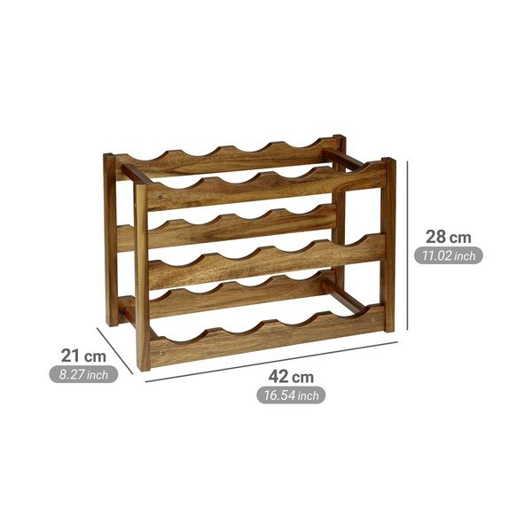 Raft pentru sticle de vin în culoare naturală din lemn de acacia număr de sticle 12 42x28x21 cm Fondi – Wenko-image-2