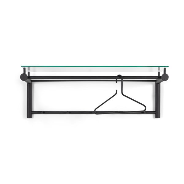 Cuier de perete negru cu raft din metal Suza – Spinder Design-image-2