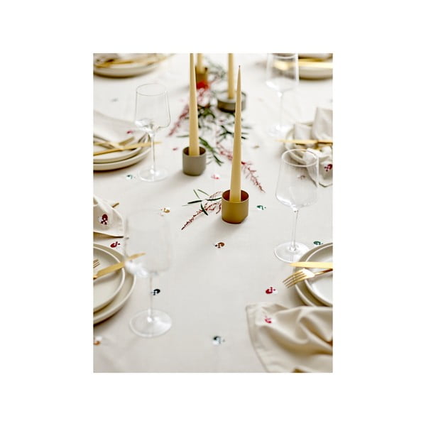 Față de masă din bumbac ø 180 cm Hearts Embloidery – Södahl-image-2