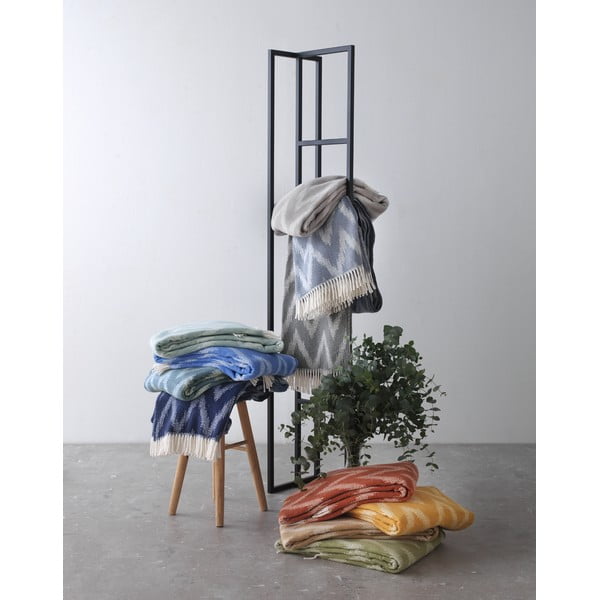 Pled din amestec de bumbac Euromant Mallorca, 140 x 180 cm, verde măsliniu-image-1