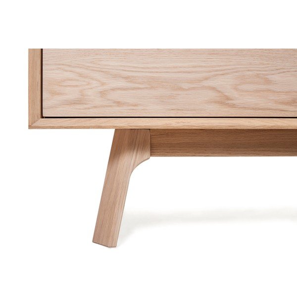 Comodă joasă din lemn de stejar alb Unique Furniture Vivara-image-1