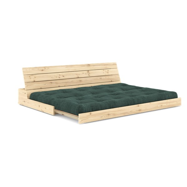 Canapea verde-închis extensibilă cu tapițerie din catifea reiată  196 cm Base – Karup Design-image-4