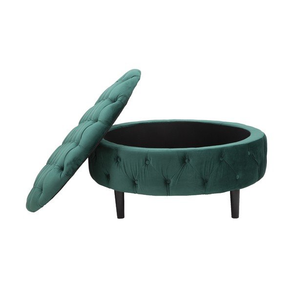 Taburet cu spațiu de depozitare Mauro Ferretti Queen, ø 90 cm, verde-image-2