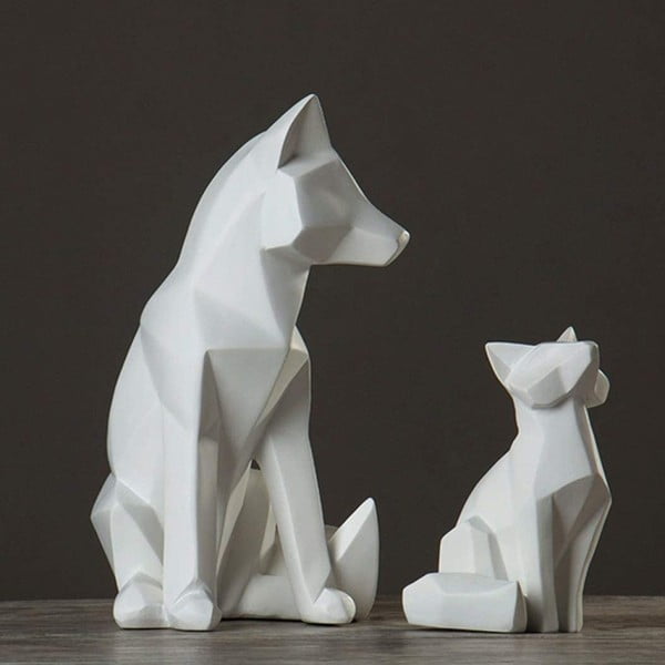 Statuetă PT LIVING Origami Fox, înălțime 26 cm, alb mat-image-2