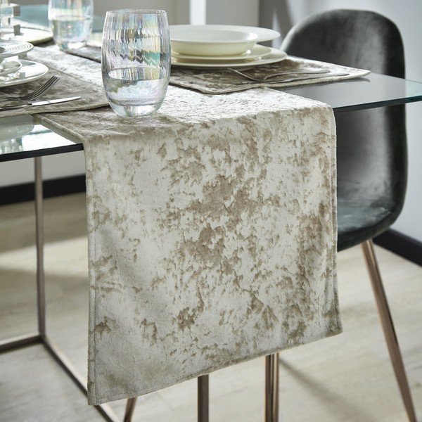 Napron de masă 180x33 cm Crushed Velvet – Catherine Lansfield-image-1