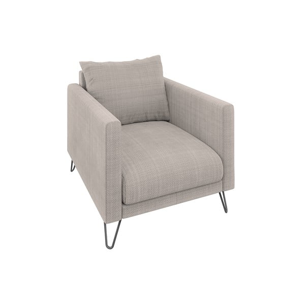 Fotoliu maro deschis cu tapițerie din chenille Freya – Ropez