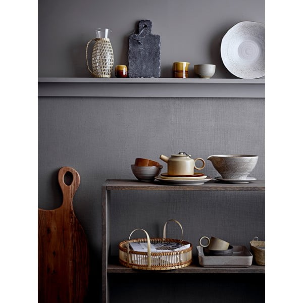 Bol servire din gresie ceramică Bloomingville Thea, ø 24,5 cm, alb-gri-image-3