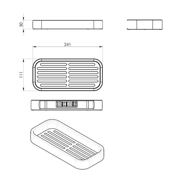 Raft pentru baie Sapho Smart, negru-image-1