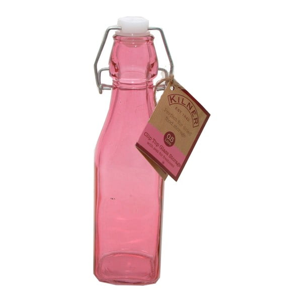 Sticlă cu clips Kilner, 0,25 l, roz