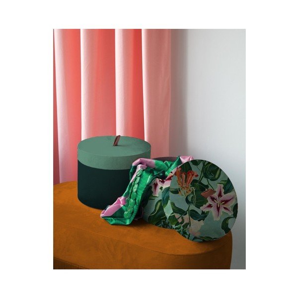 Set 2 cutii rotunde din catifea Velvet Atelier Flowers-image-1