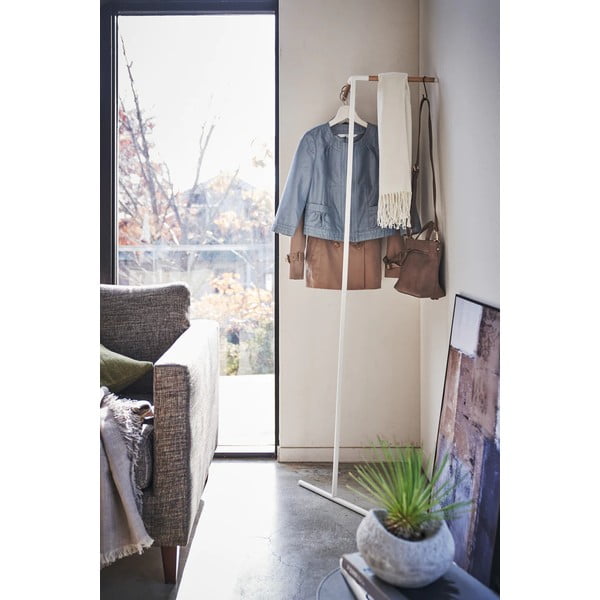 Suport pentru haine alb pentru perete din metal Tower – YAMAZAKI-image-1