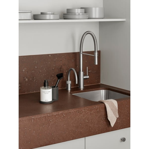 Suport pentru accesorii de spălat negru din gresie Piro – Blomus-image-1