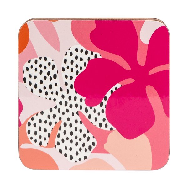 Set 4 suporturi pentru pahar Navigate Floral, roz-image-1