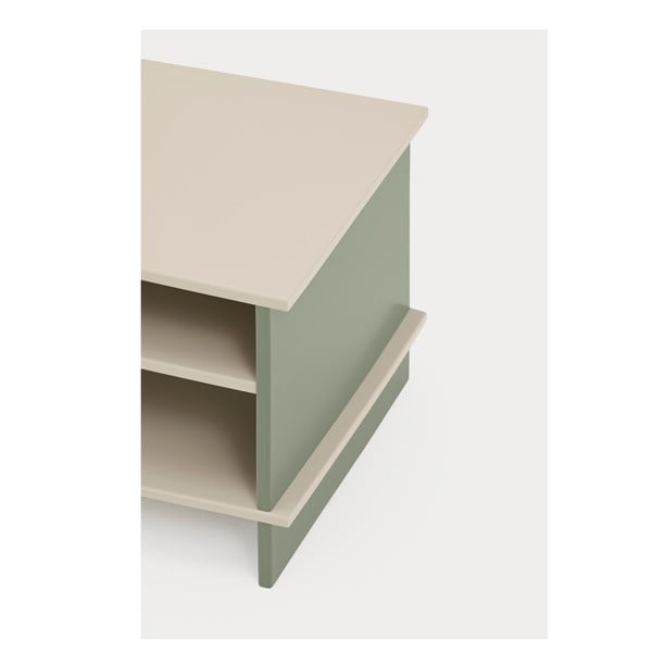 Noptieră verde/crem cu rafturi Inari – Teulat-image-3